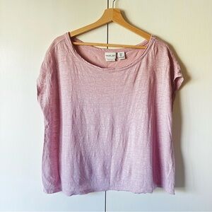 Pink Linen Boxy Tee